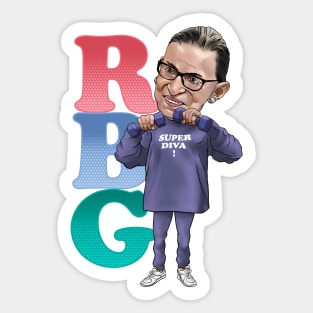 RBG Ruth Bader Ginsburg Workout Caricature Sticker